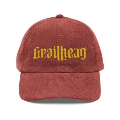 GrailHeart Ambigram — Embroidered Vintage Corduroy Cap